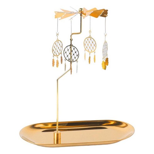 회전 차 조명 촛대 회전 tealight 캔들 홀더 문 라이트 홀더 홈 호텔 바 웨딩 파티 장식을위한 스탠드 트레이, {"사이즈":"이자형"}, {"색상":"골든"}, {"수건소재":"철"}