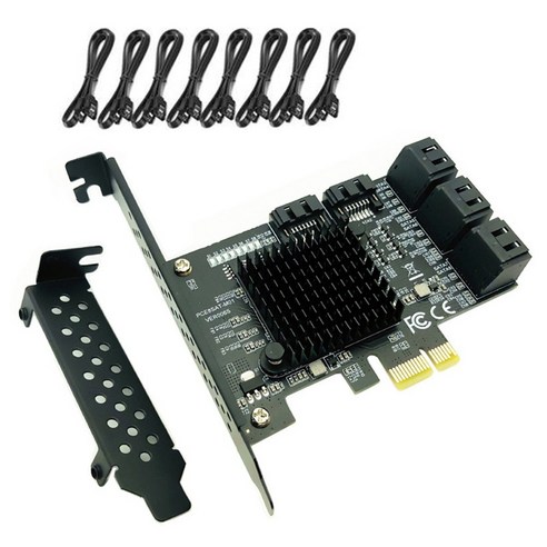8 포트 SATA3.0 확장 카드 PCIe 제어 카드 PCIE SATA III 6Gbps PCI-E 1X 2X 4X 8X 16X 확장 어댑터 카드, 보여진 바와 같이, 하나