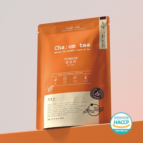 생강차 티백, 2개, 20개입, 1.5g