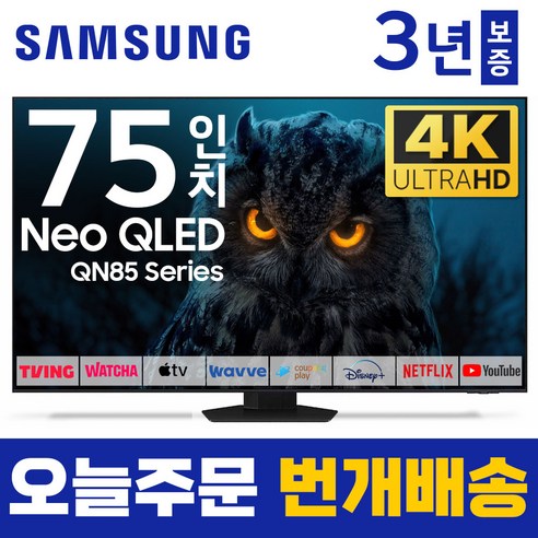 삼성 75인치 TV NEO 네오 QLED 4K UHD 120Hz 스마트 TV QN75QN85 유튜브 넷플릭스 미러링, 5.지방권벽걸이(상하브라켓)