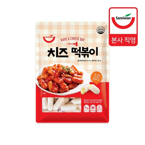 치즈떡볶이떡 1kg (소스미포함) 1박스 (1kg x 10개입), 10개