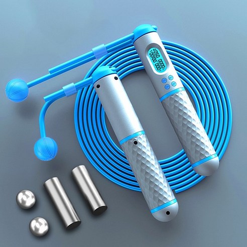 치프몰 스마트 무중력 줄넘기 2in1 자동 카운트, 흰색파랑