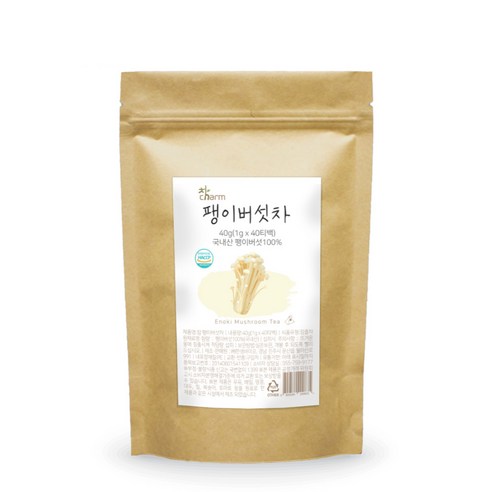 참 무농약 팽이버섯차 생분해성 삼각티백, 1g, 40개, 1개