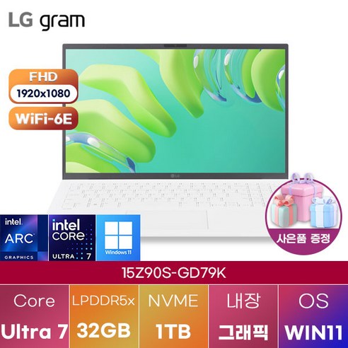 LG 그램15 15Z90S-GD79K WIN11 신제품 대학생 인강용 업무용 사무용 포토샵 영상편집 고성능 가성비 노트북, WIN11 Home, 32GB, 1TB, 에센스 화이트