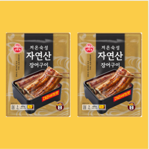오뚜기 저온숙성 자연산 장어구이 데리야끼맛, 2개, 420g