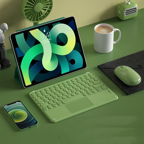 키보드 마우스세트 IPad 무선 블루투스 호환 Teclado iPad Xiaomi 화웨이 태블릿 안드로이드 IOS, GreenwithMouse, 하나, 하나