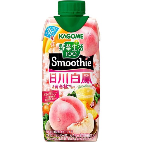Kagome 카고메 야사이 세이카츠 100 스무디 Hakuho 골든 피치 믹스 330ml 12병 - 음료선물세트 | 쿠팡