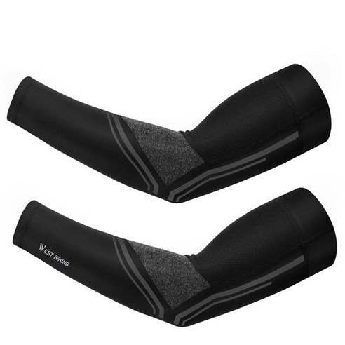 Xzante WEST BIKING 사이클링 슬리브 스포츠 암 태양 보호 UV 아이스 패브릭 통기성 러닝 워머 XL, 검은 색