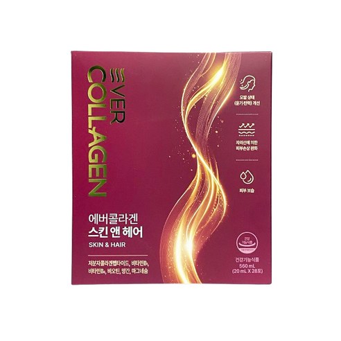 에버콜라겐 스킨앤헤어 모발 펩타이드 콜라겐 1박스 (4주) 모발 윤기 탄력