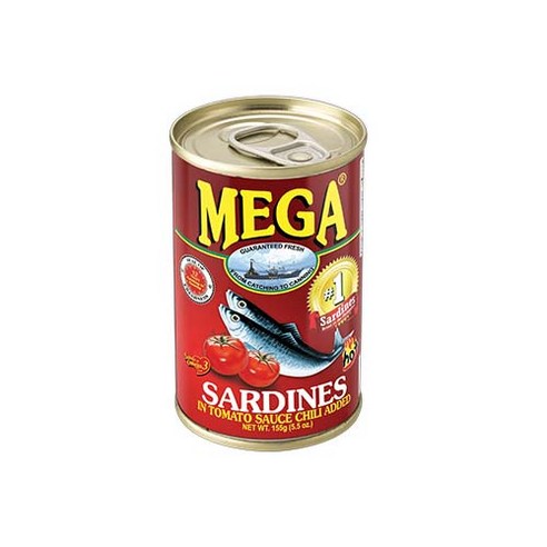 Mega Sardines in Tomato Sauce with Chili 메가 사딘스 토마토 칠리, 1개, 155g