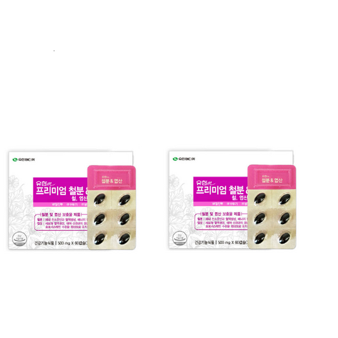 유한M 프리미엄 철분 엽산 500mg 60캡슐 3박스, 60정, 3개