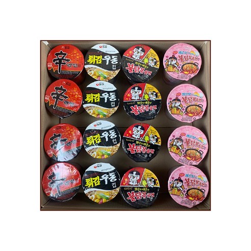 올따옴 소컵4종 기획세트 (신라면4입+튀김우동4입+불닭볶음4입+까르보불닭4입), 1세트