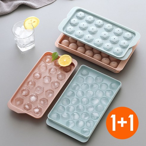 보블레 작은 얼음 트레이 하이볼 원형 다이아몬드 얼음틀, 1개, 핑크