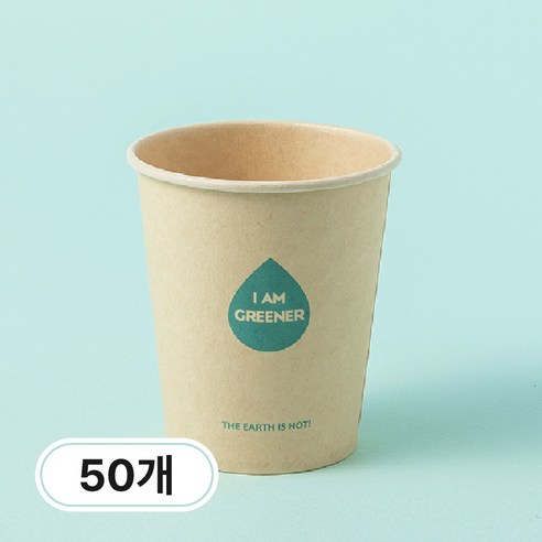 아이엠그리너 일회용 대나무 종이컵 6온스 180ml, 1세트