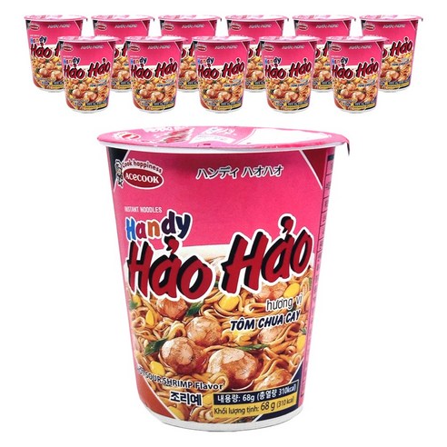 하오하오 에이스쿡 핑크 컵라면 새우맛 68g