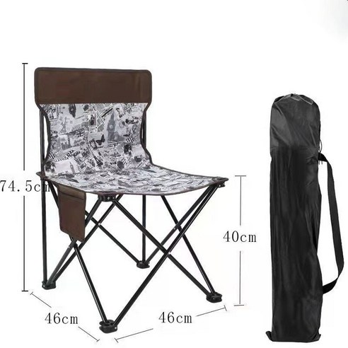 CAICHEN 야외 휴대용 접이식 의자 접이식 의자 낚시 의자 등받이 의자 점심 라운지 의자 의자 그림 의자 의자 스케치 의자 여행 의자, 큰 수 [저장 가방] 패션 그레이 1, 일상적인