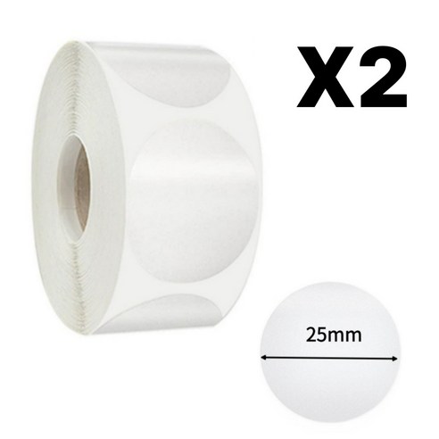 빅쓰리몰 원형 라벨 방수 봉인 포장용 실링 롤 스티커, 2개, 투명 원형 스티커 25mm 500p