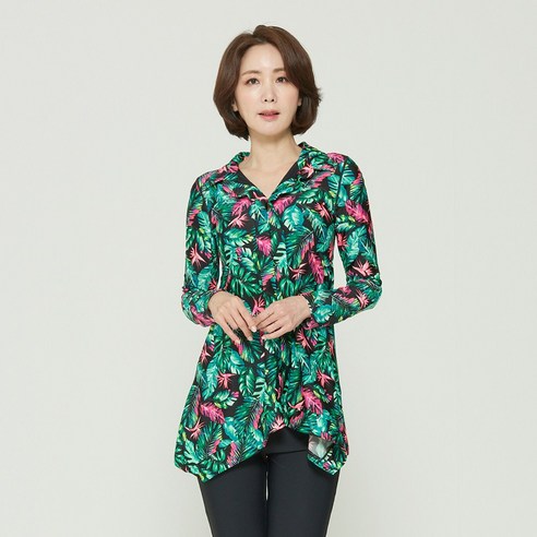 일리카이 여성용 그린썸머 래쉬가드 + 워터레깅스 세트