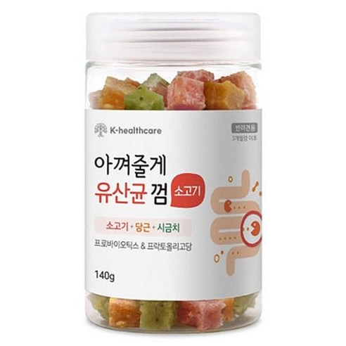 아껴줄게 강아지 유산균껌, 소고기 혼합, 140g, 3개