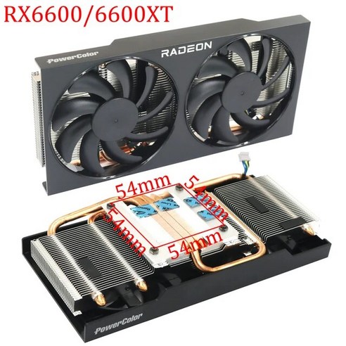 RX6600XT 파워컬러 RADEON RX 5500 5700 6600 6700 XT 교체용 그래픽 카드 GPU 방열판 신제품, 3.RX 6600 6600XT 없음 RGBBlack