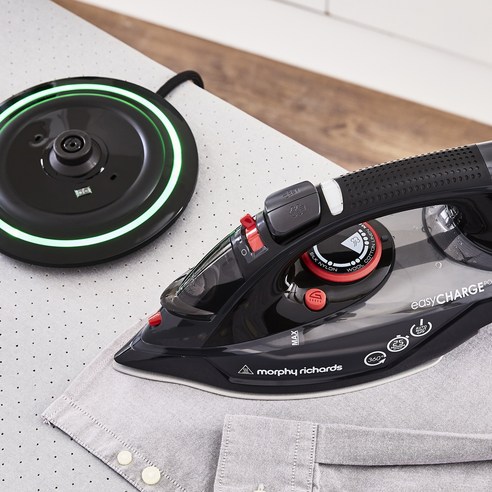 [최초 5년 무상 A/S] 모피리처드 360 무선 스팀다리미 블랙에디션(easyCHARGE Cordless Iron)