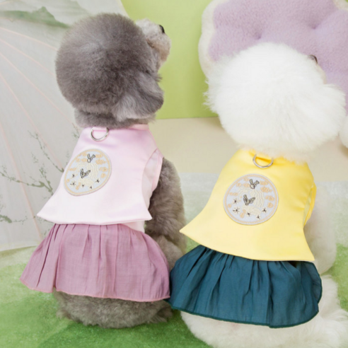 큐앤캐롯 강아지 한복 고양이 생활한복, 바이올렛, 1개