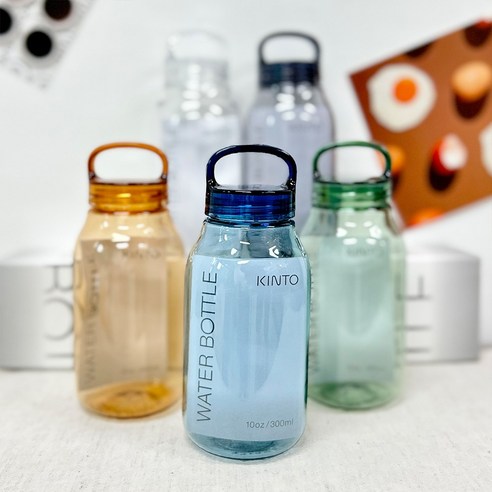 킨토 워터보틀 휴대용 300ml 손잡이 물병, 엠버 300ml