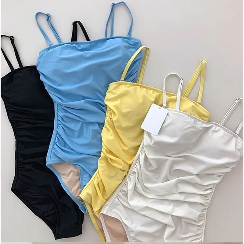 클레이스 라인셔링 모노키니 심플 원피스 수영복, 블랙