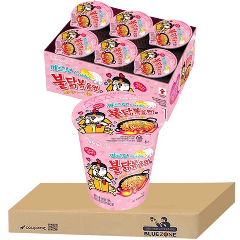 블루존 까르보불닭 소컵라면 80g (6입), 6개