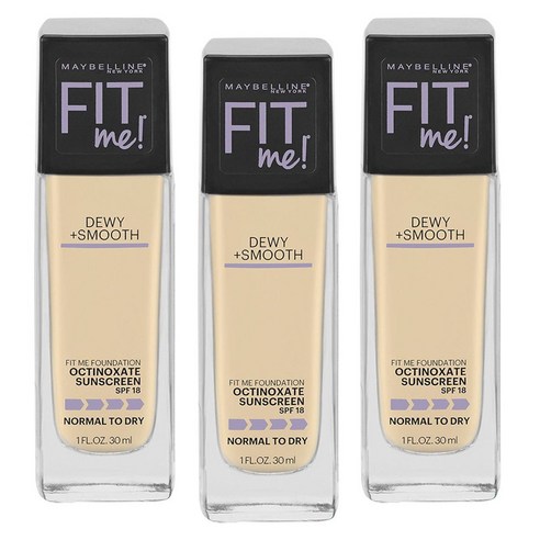 메이블린 핏 미 파운데이션 듀이 + 스무스 옥티녹세이트 노멀 투 드라이 30ml, 3개, 102 Fair Porcelain