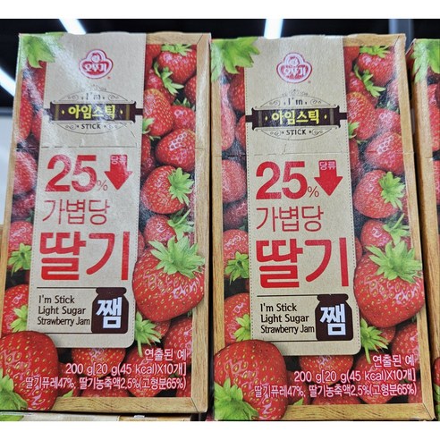 오뚜기 아임스틱 딸기쨈 20g x 10개 스틱쨈 Best Top5 8 오뚜기 아임스틱 딸기잼, 20g, 2박스