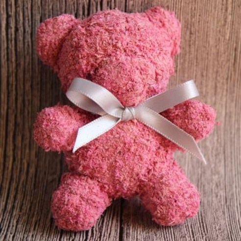 [LOVE MQ] 1pcs 자연 신선한 이끼 영원한 곰 인공 테디 보존 DIY 웨딩 파티 장식 생일 로즈 선물 상자, 하나, 핑크 안구