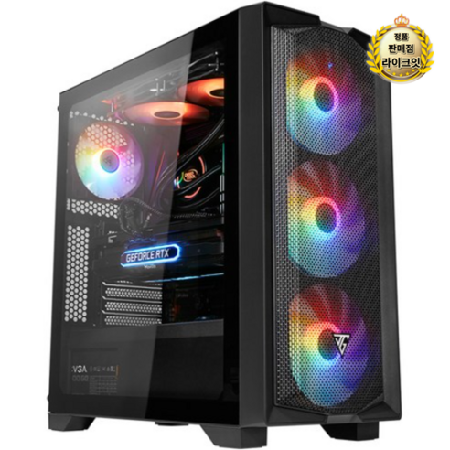 주연테크 카운터 게이밍 데스크탑 D534F36TP (i5-13400F WIN11 Pro NVME 512GB DDR5 16GB RTX3060 Ti), 기본형