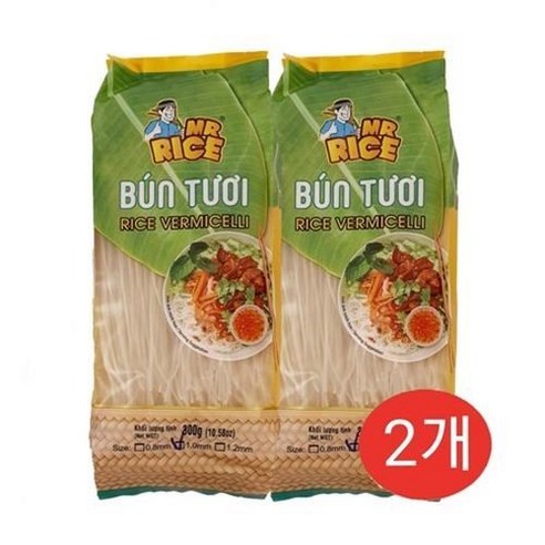 베트남 분투이 쌀국수 BUN TUOI RICE VERMICELLI 두이안 라이스버미셀리 1mm 2개, 300g, 1세트