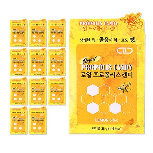 해호 로얄 프로폴리스 캔디 8정 레몬, 36g, 12개 닥터트루프로폴리스