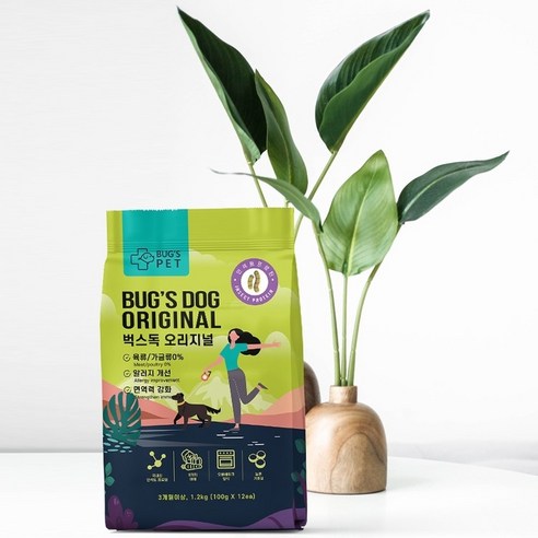 벅스펫 강아지 전연령 벅스독 오리지널 영양 사료, 1.2kg, 1개, 과일/야채