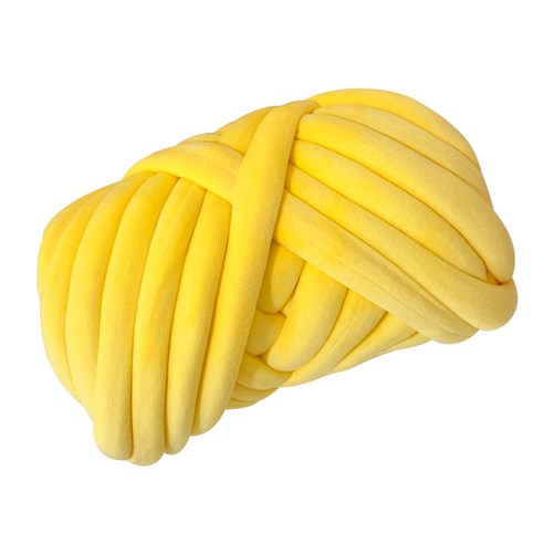 자이언트얀 벨벳라인 빅얀 2.5cm 1kg 뜨개실 점보얀 망고실 가방만들기, 1개, 옐로우