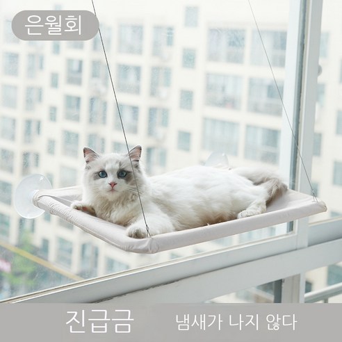 빨판 고양이 해먹 창턱걸이 고양이 해먹 탈부착 고양이 집, 그레이, 1개