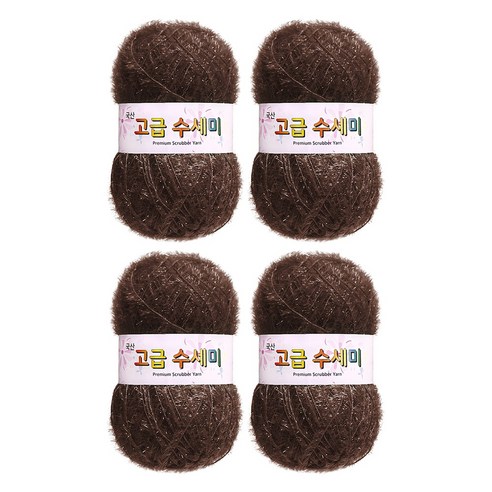 울클럽 별꽃수세미 DIY 고급수세미실 80g 4볼세트 + 동영상제공, 137밤색