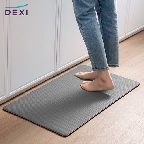 DEXI 쿠션 싱크대 방수 PVC 주방매트, 그레이