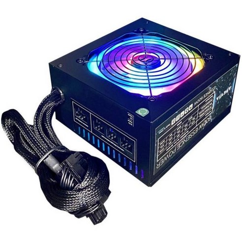 파워서플라이 Apevia ATX-ES600-RGB 에센스 600W ATX 세미모듈러 게이밍 전원 장치 자동 열 제어 120mm RGB 팬 115/230V 스위치 모든 보호 3626 Best Top5