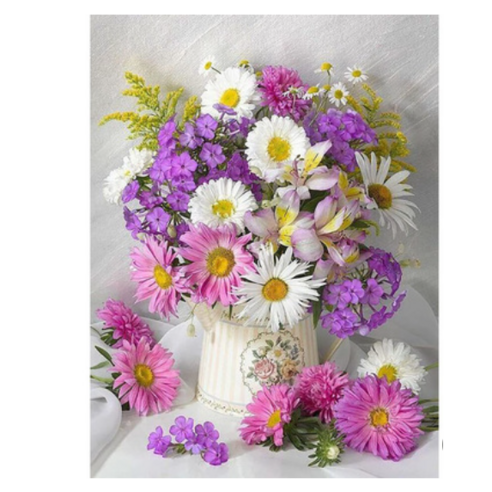 장미 데이지 해바라기 백합 모란 화초 보석십자수 DIY 키트 40*50cm 17종, 006