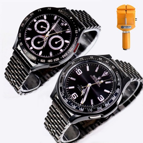 오르몽트 갤럭시워치4 클래식&워치4 쥬빌레 일자형 스트랩 46mm 42mm 44mm 40mm 호환 +공구, 블랙