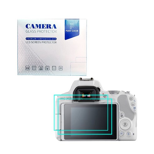 퓨어클리어 캐논 EOS 200D 강화유리 액정보호필름 2매, 캐논 EOS 200D 강화유리필름 2매, 2개