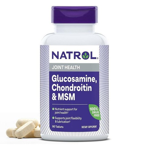 Natrol 글루코사민 콘드로이틴 MSM 정제 90개 100532
