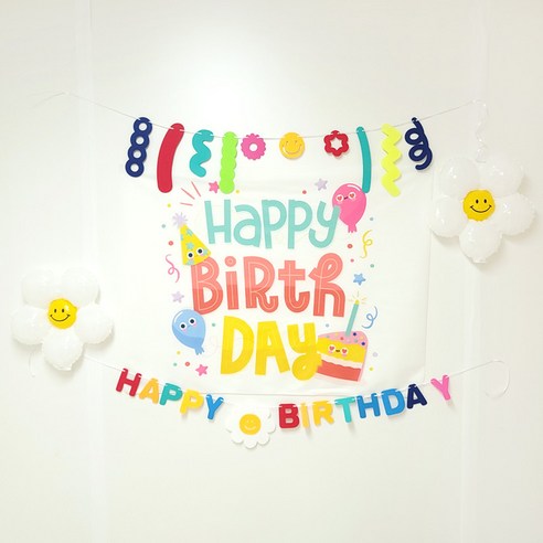 해피제이니 고급 펠트가랜드+생일포스터 풀세트, 해피벌룬+ 펠트가랜드