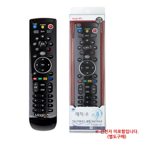 매직온 MC-450/블랙 무설정 TV 통합리모컨 만능리모컨 tv/셋톱박스 티비 리모콘, MC-450, 상세페이지 참조