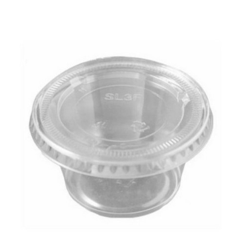 PH 투명소스통 + 뚜껑 6cm x 3cm, 50개입, 1개 일회용품/종이컵 PH 투명소스통 + 뚜껑 6cm x 3cm, 50개입, 1개 일회용품/종이컵