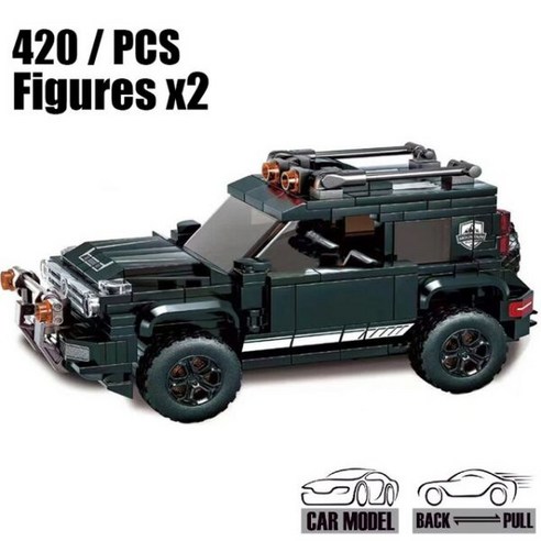 레고호환 키덜트 스피드 챔피언 포드 F150 MOC SUV 오프로드 풀백 피규어 차량 빌딩, Without Box_6