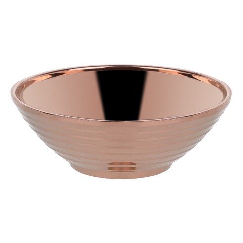 둥근 국수 음식 그릇 더블 레이어 안티 화상 식기 스테인레스 스틸 만두 소스 수프 큰 라멘 그릇, Rose Gold